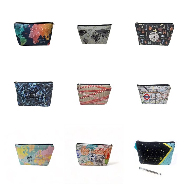 10% OFF - CARTUCHERA SIMPLE SIMIL NEOPREN / NECESER - PACK X 10 UNIDADES SURTIDAS